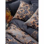 Bedding set - 1 duvet cover 220 x 240 cm + 2 pillowcases 60 x 60 cm - 100% cotton satin - Blue - Image 2