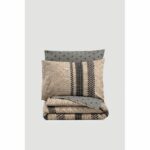 Bedding set - 1 duvet cover 220 x 240 cm + 2 pillowcases 60 x 60 cm - 100% cotton - Brown - Image 3