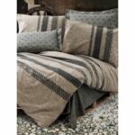 Bedding set - 1 duvet cover 220 x 240 cm + 2 pillowcases 60 x 60 cm - 100% cotton - Brown - Image 4