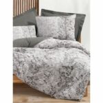 Bedding set - 1 duvet cover 220 x 240 cm + 2 pillowcases 60 x 60 cm - 100% cotton - Brown - Image 4