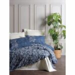 Bedding set - 1 duvet cover 220 x 240 cm + 2 pillowcases 60 x 60 cm - 100% cotton - Blue