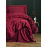 Bedding set - 1 duvet cover 220 x 240 cm + 2 pillowcases 60 x 60 cm - 100% cotton satin - Red - Image 3