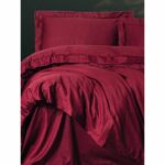 Bedding set - 1 duvet cover 220 x 240 cm + 2 pillowcases 60 x 60 cm - 100% cotton satin - Red - Image 4