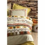 Bedding set - 1 duvet cover 220 x 240 cm + 2 pillowcases 60 x 60 cm - 100% cotton - Mustard - Image 3