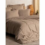 Bedding set - 1 duvet cover 220 x 240 cm + 2 pillowcases 60 x 60 cm - 100% cotton - Mink - Image 3