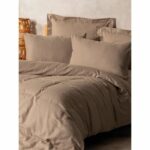 Bedding set - 1 duvet cover 220 x 240 cm + 2 pillowcases 60 x 60 cm - 100% cotton - Mink - Image 4