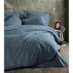 Bedding set - 1 duvet cover 220 x 240 cm + 2 pillowcases 60 x 60 cm - 100% cotton - Anthracite - Image 3
