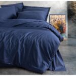 Bedding set - 1 duvet cover 220 x 240 cm + 2 pillowcases 60 x 60 cm - 100% cotton - Blue - Image 3