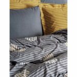 Bedding set - 1 duvet cover 220 x 240 cm + 2 pillowcases 60 x 60 cm - 100% cotton - Grey - Image 2