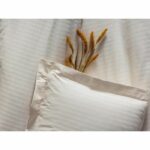Bedding set - 1 duvet cover 220 x 240 cm + 2 pillowcases 60 x 60 cm - 100% cotton satin - Ecru - Image 2