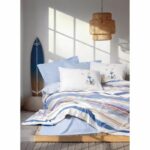 Bedding set – 1 duvet cover 220 x 240 cm + 2 pillowcases 60 x 60 cm – 100% cotton – Blue