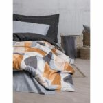 Bedding set - 1 duvet cover 220 x 240 cm + 2 pillowcases 60 x 60 cm - 100% cotton - Grey - Image 3