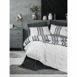 Bedding set - 1 duvet cover 220 x 240 cm + 2 pillowcases 60 x 60 cm - 100% cotton - Anthracite
