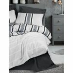 Bedding set - 1 duvet cover 220 x 240 cm + 2 pillowcases 60 x 60 cm - 100% cotton - Anthracite - Image 3