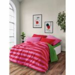 Bedding set - 1 duvet cover 220 x 240 cm + 2 pillowcases 60 x 60 cm - 100% cotton - Pink - Image 2