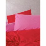 Bedding set - 1 duvet cover 220 x 240 cm + 2 pillowcases 60 x 60 cm - 100% cotton - Red - Image 3