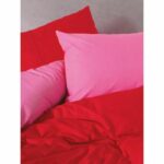Bedding set - 1 duvet cover 220 x 240 cm + 2 pillowcases 60 x 60 cm - 100% cotton - Red - Image 4