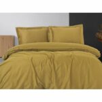 Bedding set - 1 duvet cover 220 x 240 cm + 2 pillowcases 60 x 60 cm - 100% cotton satin - Mustard - Image 4