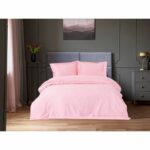 Bedding set - 1 duvet cover 220 x 240 cm + 2 pillowcases 60 x 60 cm - 100% cotton satin - Pink