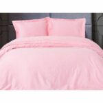 Bedding set - 1 duvet cover 220 x 240 cm + 2 pillowcases 60 x 60 cm - 100% cotton satin - Pink - Image 4