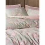 Bedding set - 1 duvet cover 220 x 240 cm + 2 pillowcases 60 x 60 cm - 100% cotton satin - Powder - Image 2