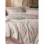 Bedding set - 1 duvet cover 220 x 240 cm + 2 pillowcases 60 x 60 cm - 100% cotton satin - Powder - Image 4