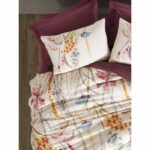 Bedding set - 1 duvet cover 220 x 240 cm + 2 pillowcases 60 x 60 cm - 100% cotton - Red - Image 3