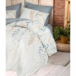 Bedding set - 1 duvet cover 220 x 240 cm + 2 pillowcases 60 x 60 cm - 100% cotton - Blue - Image 3