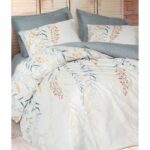 Bedding set - 1 duvet cover 220 x 240 cm + 2 pillowcases 60 x 60 cm - 100% cotton - Blue - Image 4