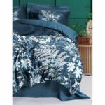 Bedding set - 1 duvet cover 220 x 240 cm + 2 pillowcases 60 x 60 cm - 100% cotton satin - Green - Image 3