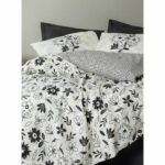 Bedding set - 1 duvet cover 220 x 240 cm + 2 pillowcases 60 x 60 cm - 100% cotton - Black - Image 4