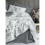 Bedding set - 1 duvet cover 220 x 240 cm + 2 pillowcases 60 x 60 cm - 100% cotton satin - Grey - Image 3