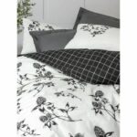 Bedding set - 1 duvet cover 220 x 240 cm + 2 pillowcases 60 x 60 cm - 100% cotton - Anthracite - Image 2