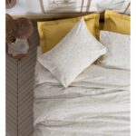 Bedding set - 1 duvet cover 220 x 240 cm + 2 pillowcases 60 x 60 cm - 100% cotton - Mustard - Image 3