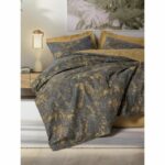 Bedding set - 1 duvet cover 220 x 240 cm + 2 pillowcases 60 x 60 cm - 100% cotton - Mustard