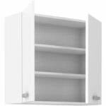 ATLAS Tall unit with 2 hinged doors - White decor - L80 cm - Image 2