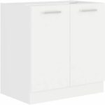 ATLAS 2-door sink unit - L 80 x H 82 x D52 cm - White decor - Sold without worktop