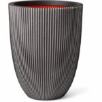 Elegant low vase - CAPI EUROPE - GROOVE NL - 34 x 46 cm - Anthracite