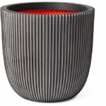 Ball flower pot - CAPI EUROPE - GROOVE NL - 43 x 41 cm - Anthracite