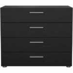 Chest of drawers - 4 drawers - Black - L80.2 x D40.25 x H68.1 cm - Image 2