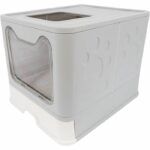 Litter box - M PETS - SILE TOP - Grey - 51 x 41 x 12.5 cm - Practical, removable, sliding drawer, shovel included