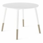 Set 1 table + 2 chairs - FIMIANA - Scandinavian style - Matt white / Kronberg oak - DEMEYERE - Image 3