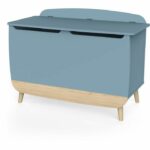 Toy chest - FIRMIANA - Scandinavian style - Storm blue and natural wood - 82.4 x 39.1 x 58.9 cm - DEMEYERE - Image 3