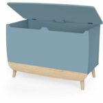 Toy chest - FIRMIANA - Scandinavian style - Storm blue and natural wood - 82.4 x 39.1 x 58.9 cm - DEMEYERE - Image 6