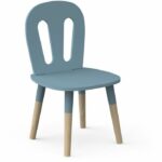 Set 1 table + 2 FIRMIANA chairs - Scandinavian style - colors: storm blue & natural wood - DEMEYERE - Image 6