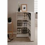 Shoe cabinet - Finori - Satos - White - 12 Pairs - 100 x 110 x 34 cm - Image 4