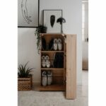 Satos shoe cabinet - Artisan oak - 100 x 110 x 34 cm - Capacity 12 pairs - Image 4
