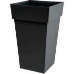 EDA Tuscan high square flower pot – 39 x 39 x H 65 cm – 62 L – Anthracite gray