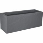 EDA Jardiniere Volcania'Up 57 L - Imitation stone decor - 79.5 x 29.5 x 29.5 cm - Gralet gray - Image 2