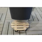 EDA Support on wheels Ø 30 cm in wood - 4 casters - 30 x 30 x H.8 cm - Image 2